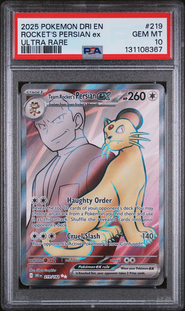 Team Rocket's Persian Ex 219/182 PSA 10