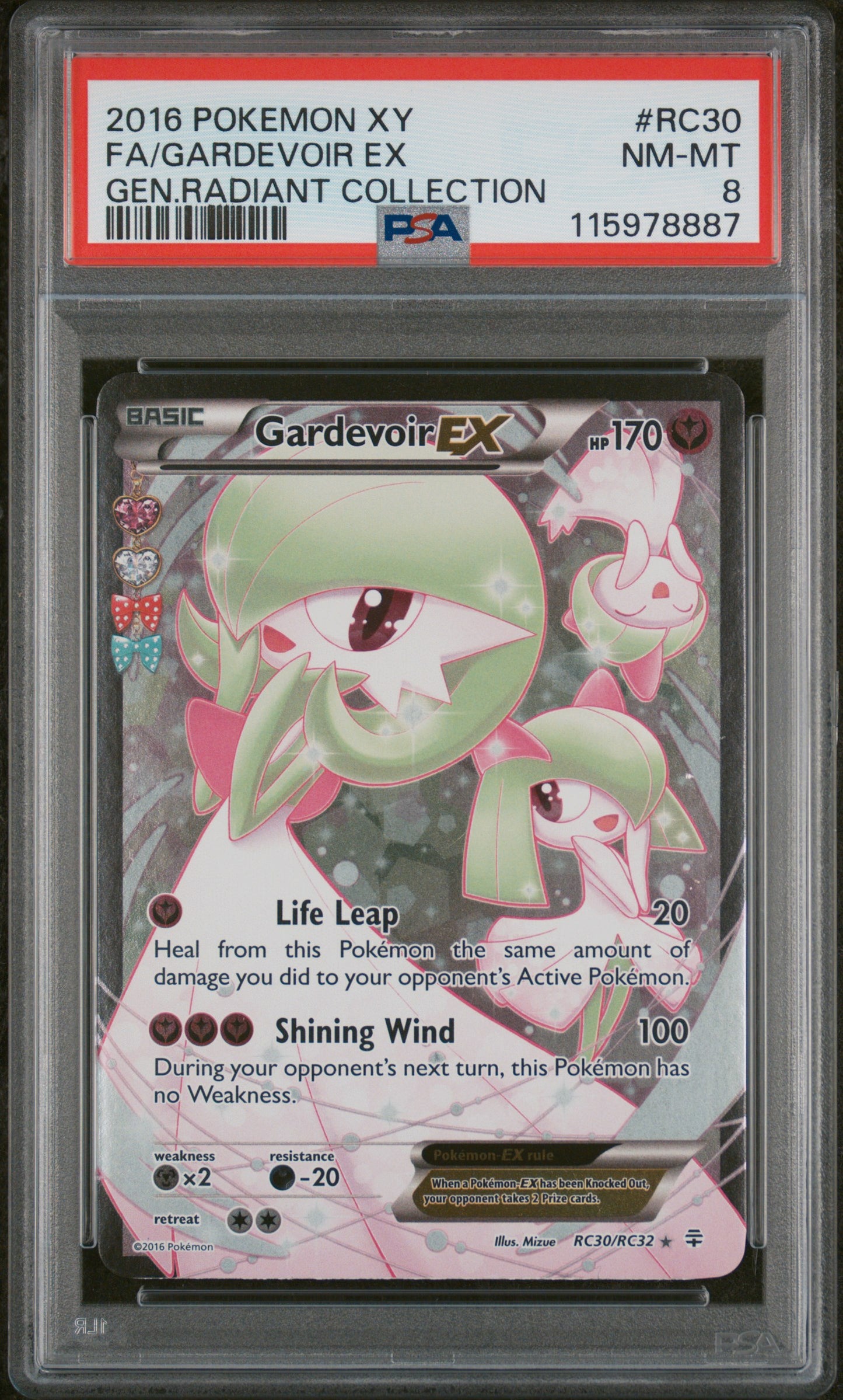 Gardevoir EX Full Art Generations Radiant Collection #RC30 PSA 8