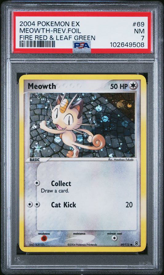 Meowth Reverse Foil #69 PSA 7