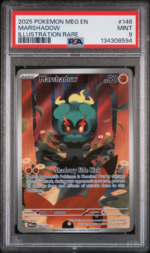 2025 POKEMON MEG EN-MEGA EVOLUTION #146 MARSHADOW ILLUSTRATION RARE PSA 9