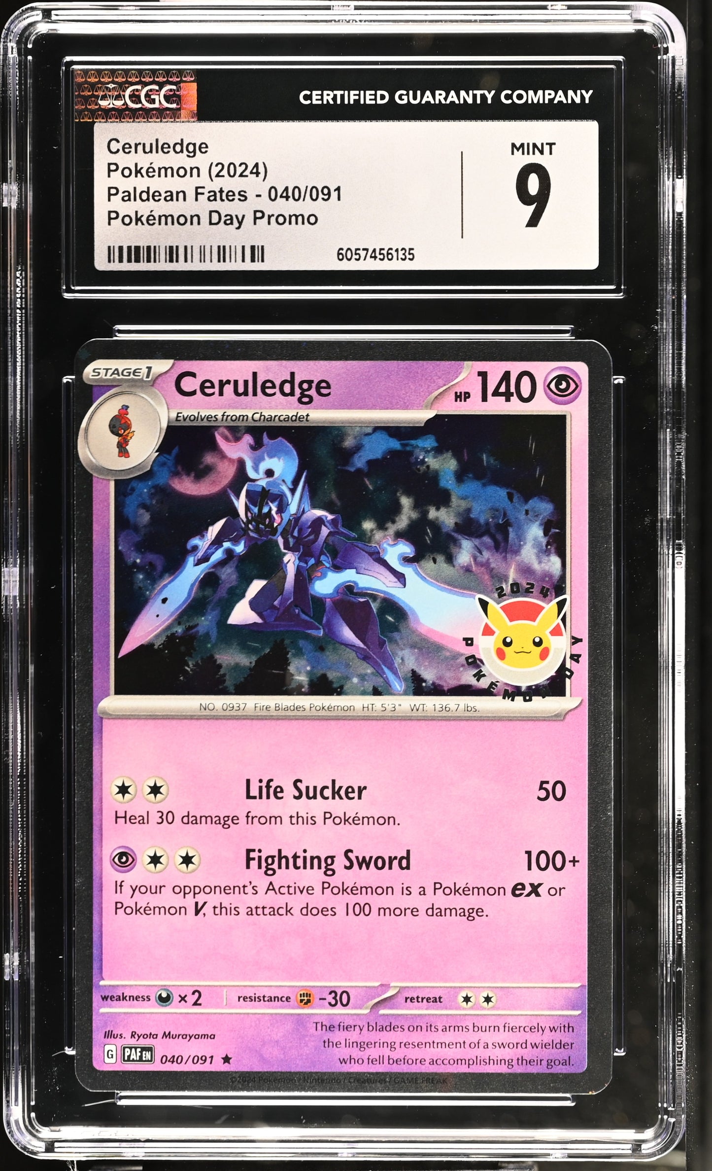 Ceruledge Holo Pokemon Day Promo #40 CGC 9