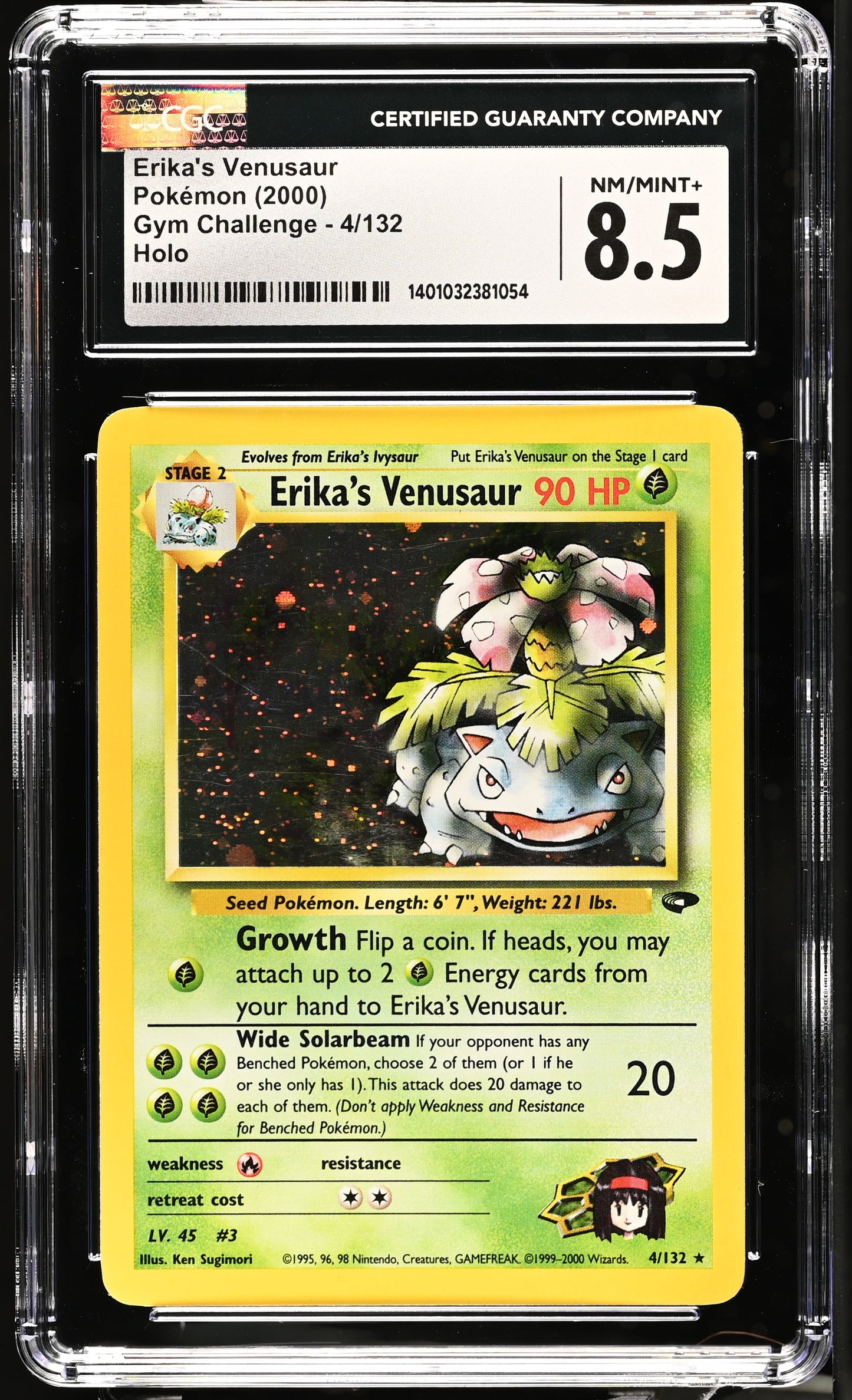 Erika's Venusaur Unlimited Holo Gym Challenge CGC 8.5