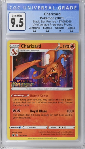 CGC 9.5 Vivid Voltage Prerelease Promo Charizard Holo