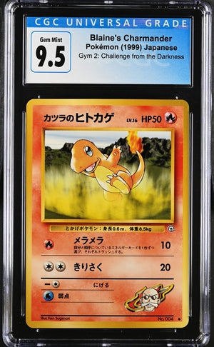 Blaine's Charmander Gym 2 Challenge From Darkness JPN CGC 9.5