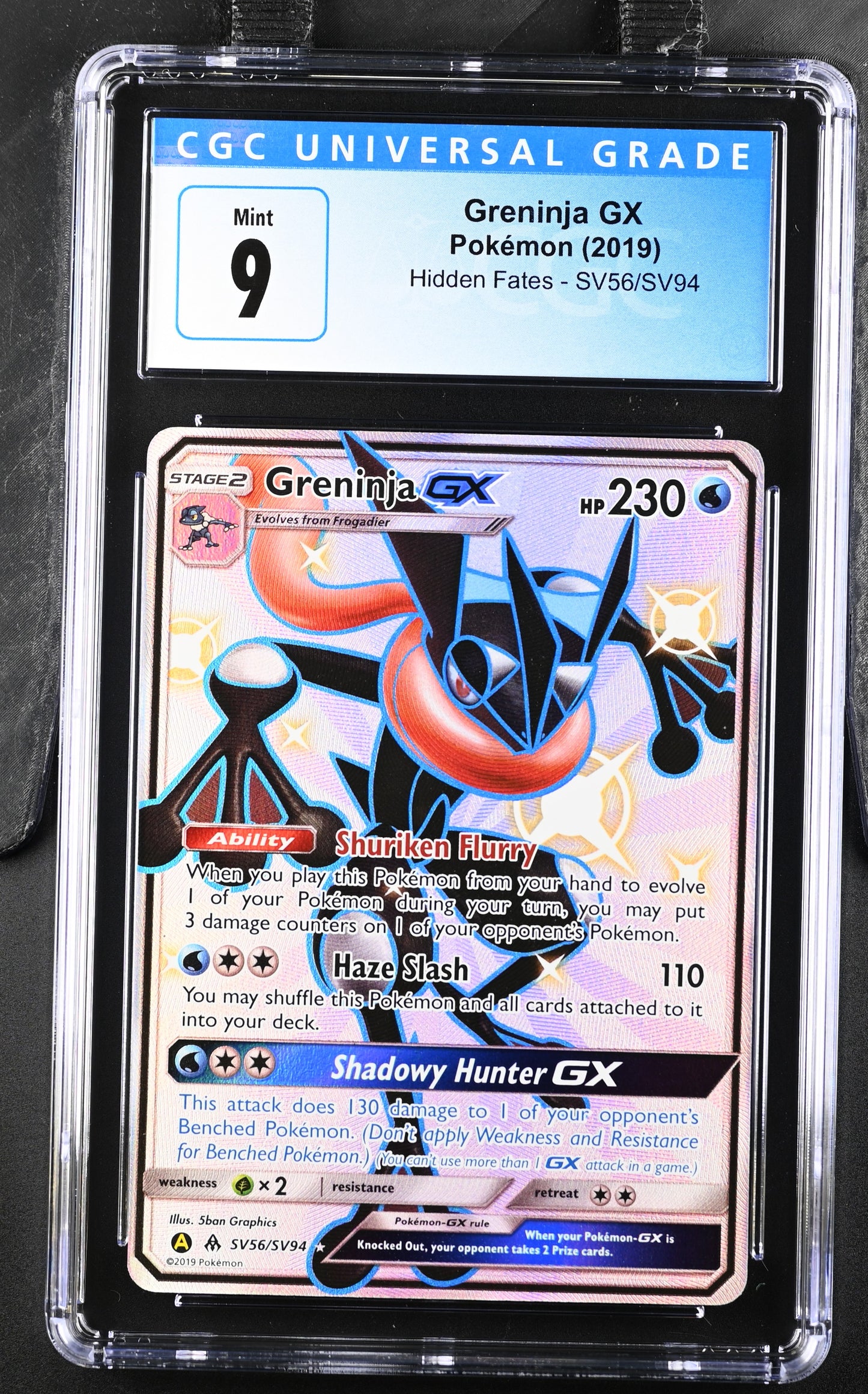 Greninja GX Full Art Hidden Fates Shiny Vault SV56 CGC 9