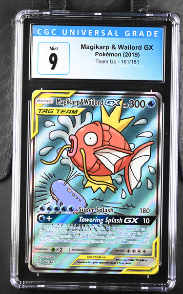 Magikarp & Wailord GX Alternate Art Team Up #161 CGC 9
