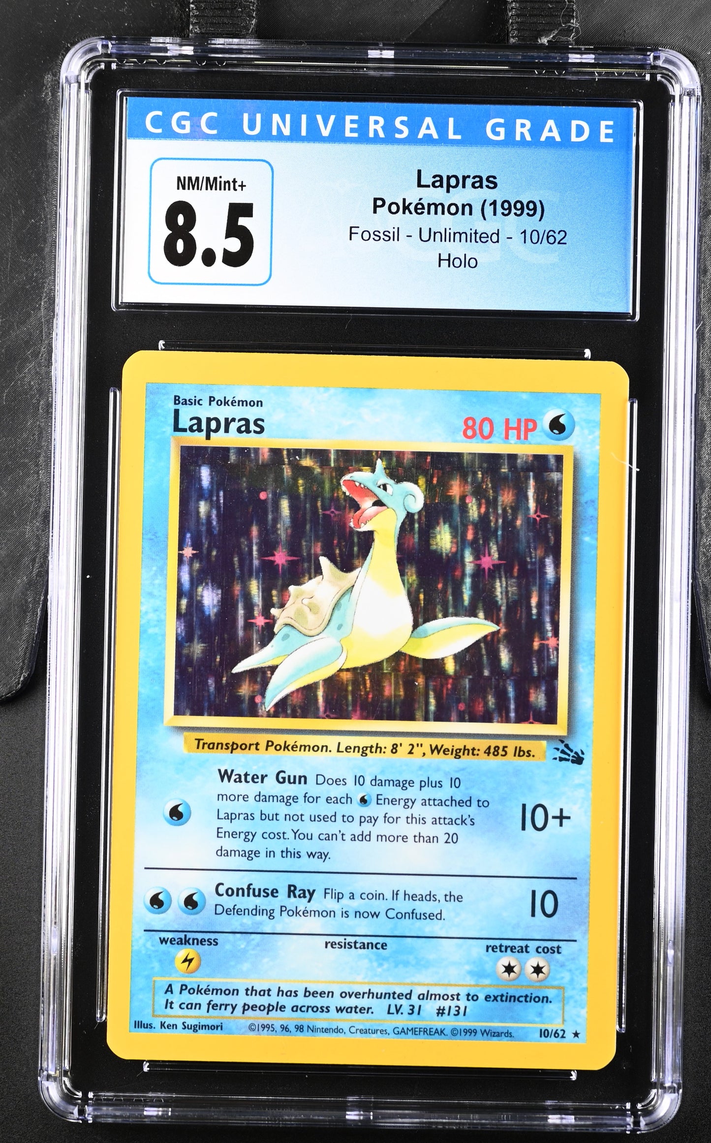 Lapras Holo Fossil Unlimited #10 CGC 8.5