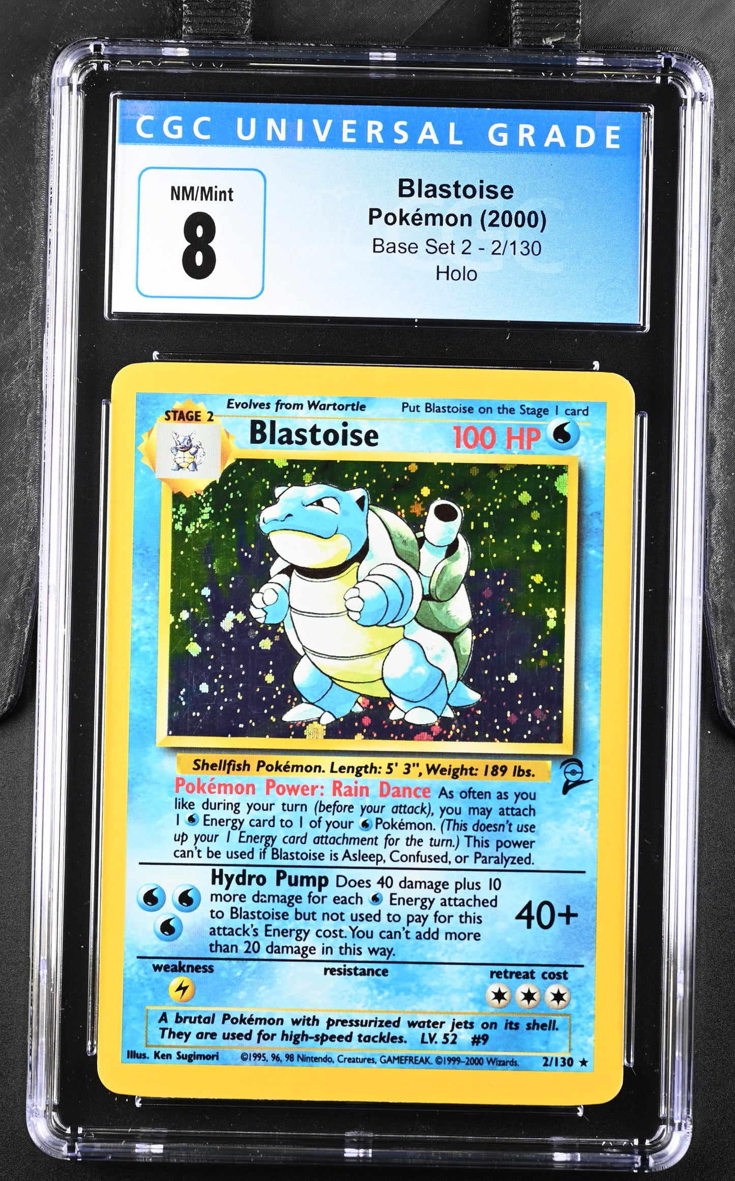 Blastoise Holo Base Set 2 #2 CGC 8