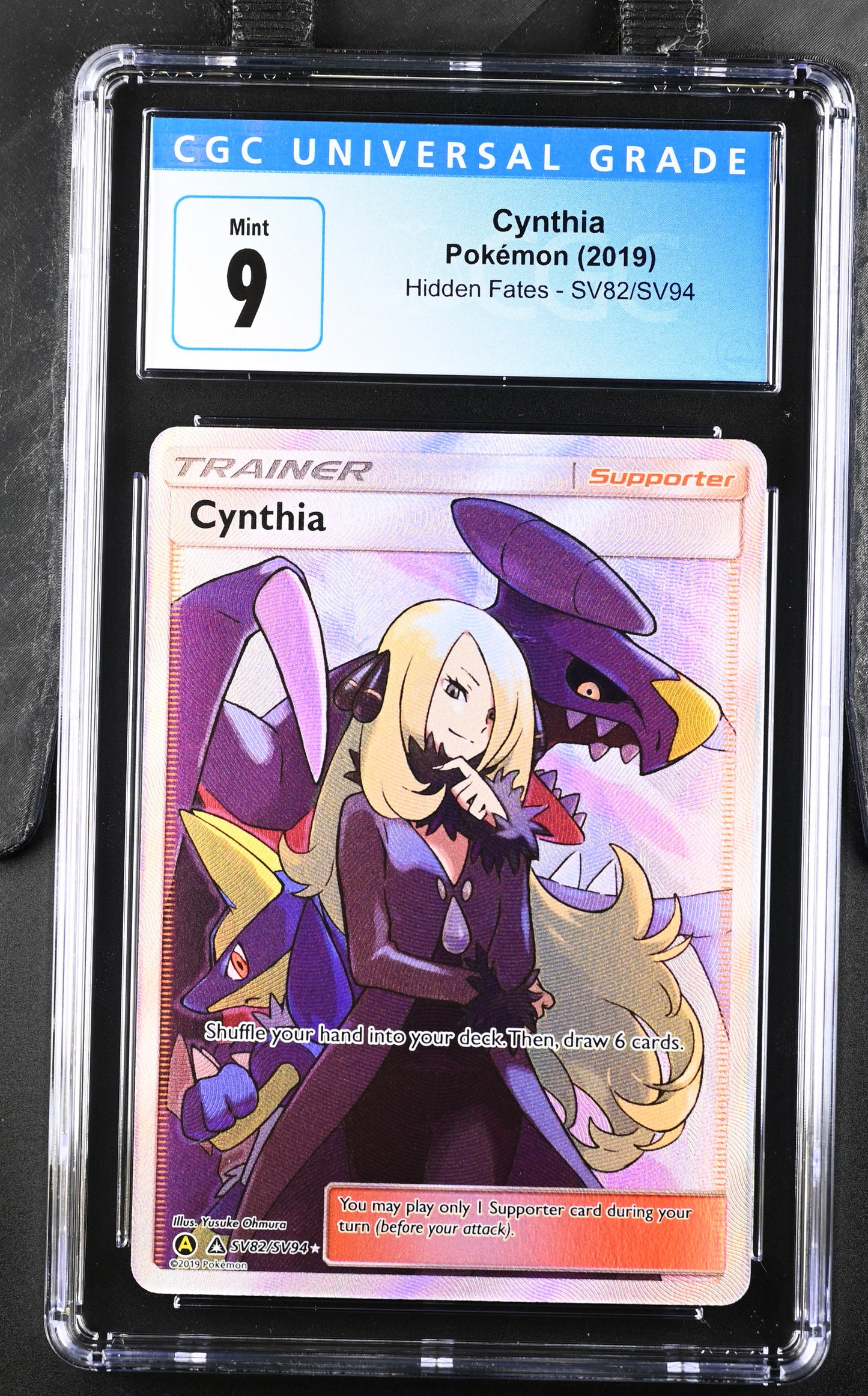 Cynthia Full Art Hidden Fates Shiny Vault SV82 CGC 9