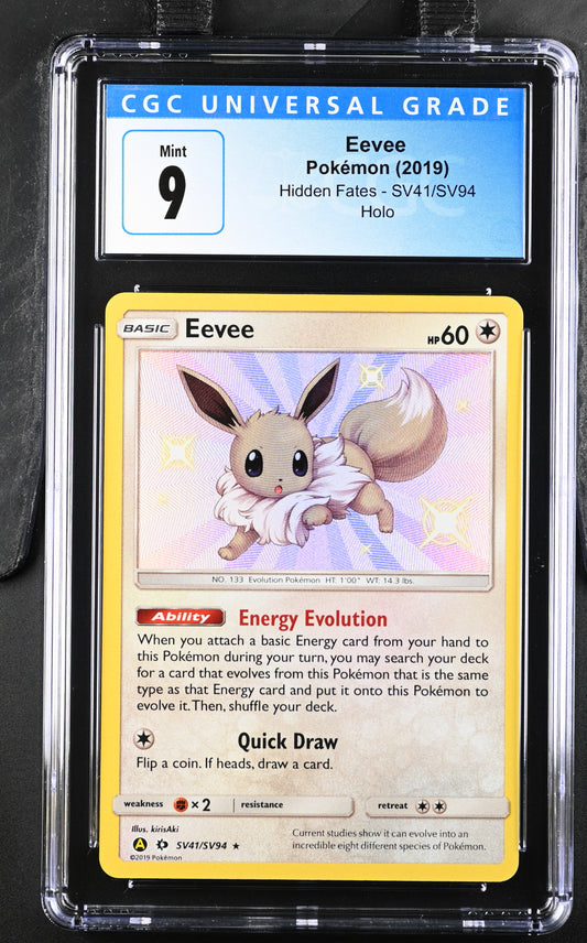 Eevee Baby Shiny Holo Hidden Fates Shiny Vault SV41 CGC 9