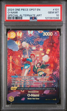 2024 ONE PIECE OP07-500 YEARS IN THE FUTURE #101 O-NAMI SPECIAL ALTERNATE ART PSA 10