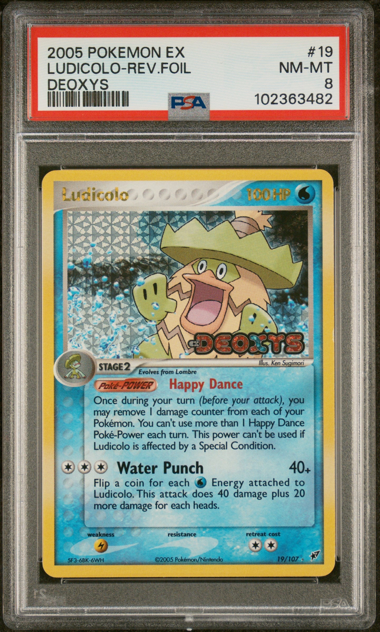 Ludicolo Reverse Foil #19 PSA 8