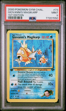 Giovanni's Magikarp 1st Edition Gym Challenge #73 PSA 9