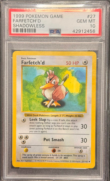 Farfetch'd Shadowless #27 PSA 10