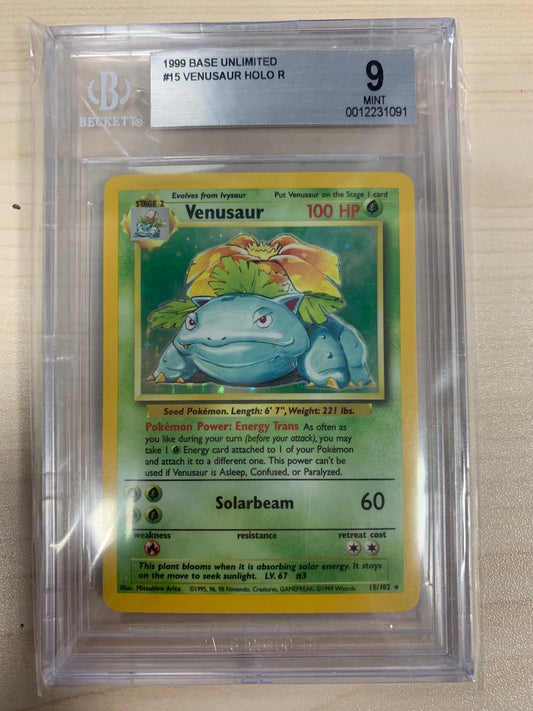 Base Set Unlimited Venusaur Holo BGS 9