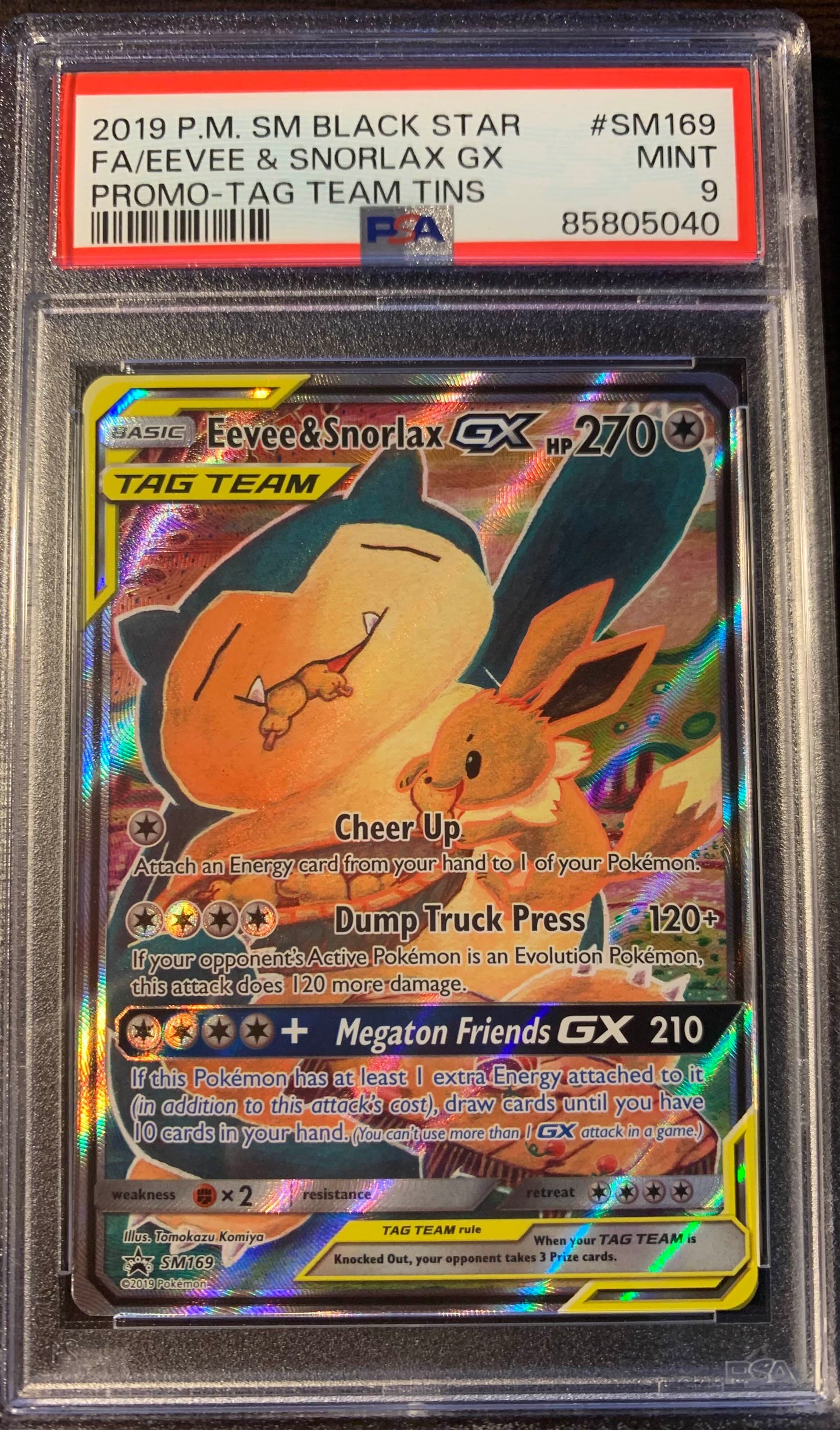 Eevee & Snorlax GX Tag Team Promo PSA 9