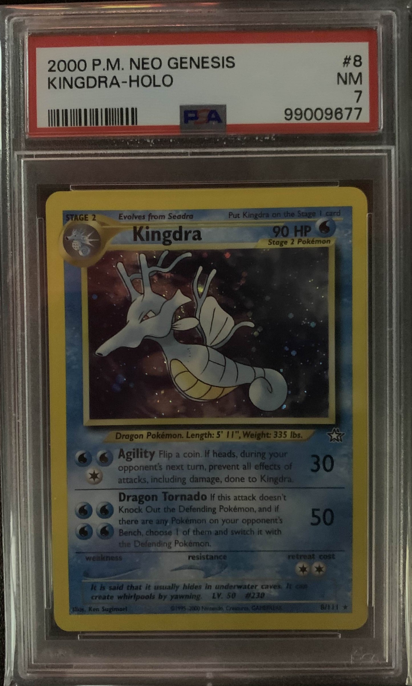 Kingdra Holo Neo Genesis Unlimited PSA 7