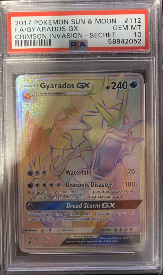 Gyarados GX Rainbow Rare PSA 10