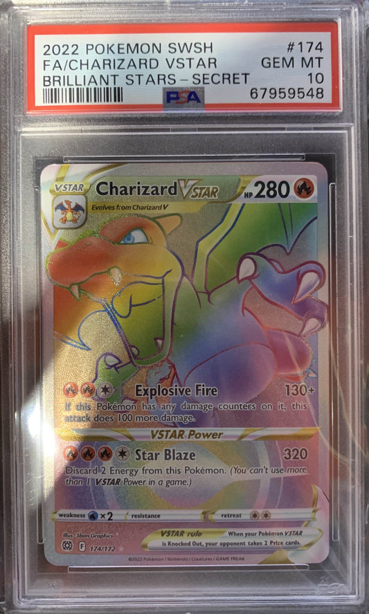 Charizard VSTAR Rainbow Rare Secret PSA 10