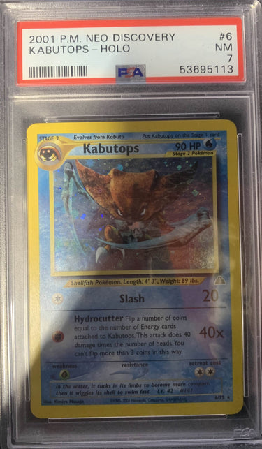 Kabutops Unlimited Neo Discovery Holo PSA 7