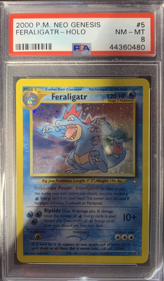 [Consignment] Feraligatr Unlimited Holo #5 PSA 8