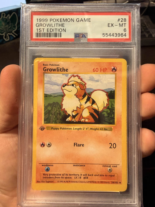 Growlithe #28 1st Ed. PSA 6