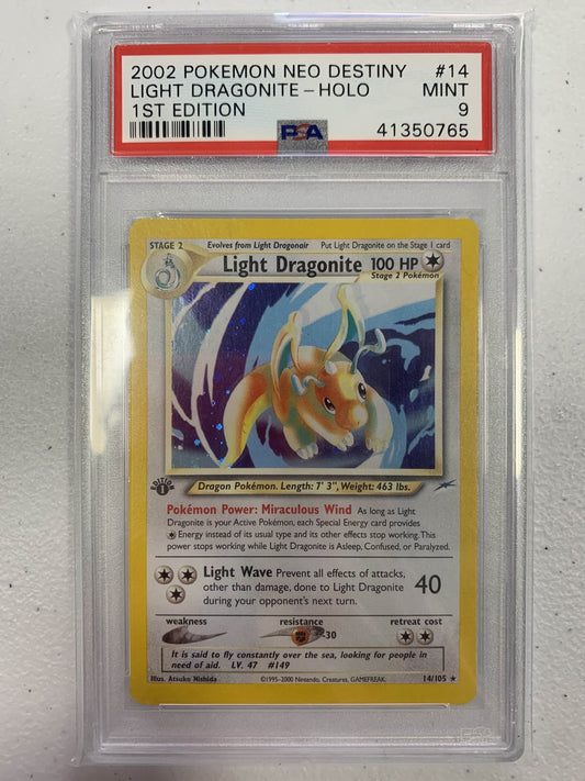 Light Dragonite Holo Neo Destiny 1st Edition #14 PSA 9