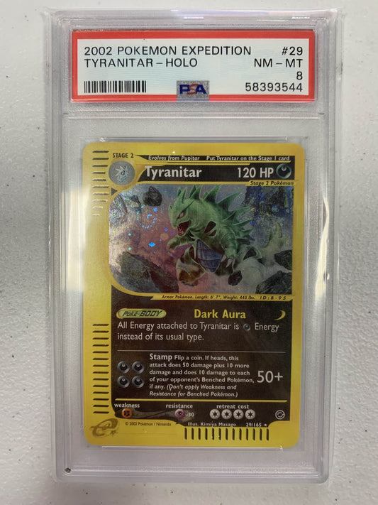 Tyranitar Holo Expedition #29 PSA 8 (Swirl Holo)