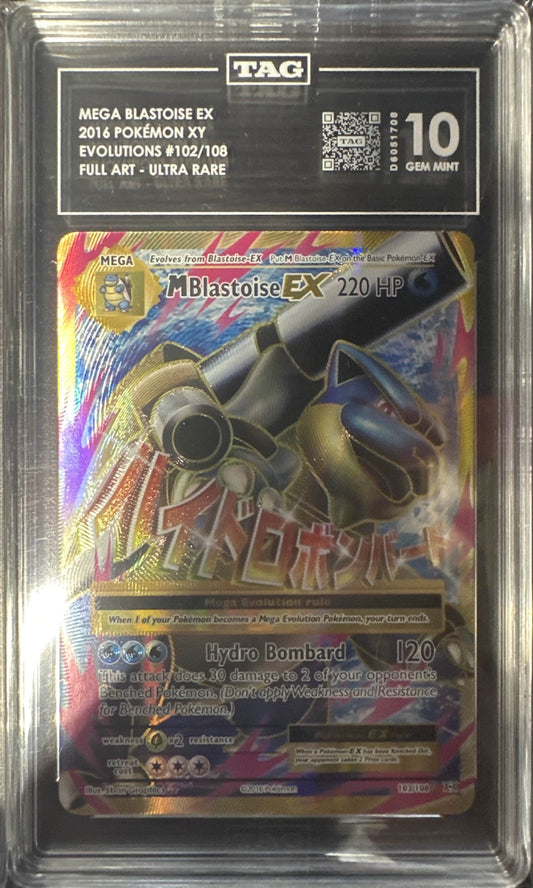 M Blastoise EX Evolutions Full Art Ultra Rare #102 TAG 10