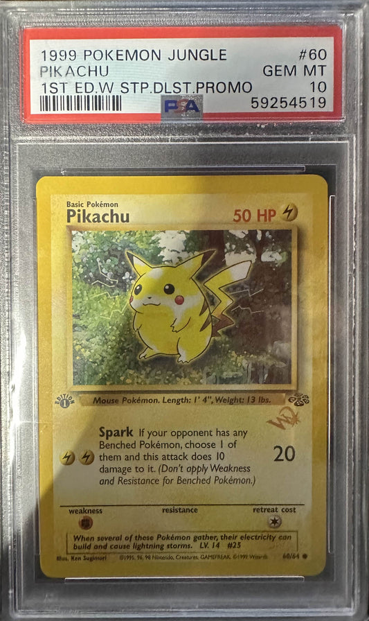 Pikachu 1st Edition W Stamp Promo #60 PSA 10
