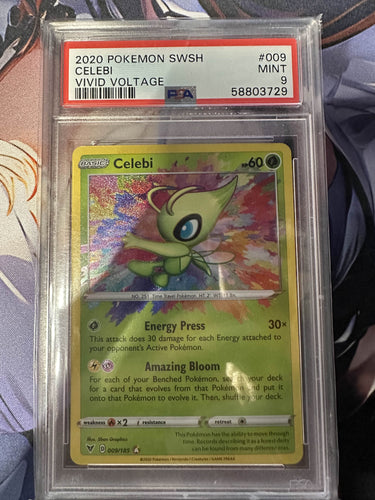 2020 POKEMON SWORD &amp; SHIELD VIVID VOLTAGE #009 CELEBI VIVID VOLTAGE PSA 9