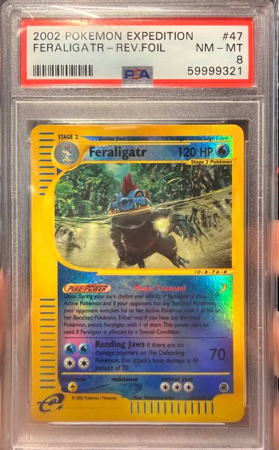 Feraligatr Reverse Foil #47 PSA 8