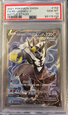 RAPID STRIKE URSHIFU V FULL ART #152 PSA 10