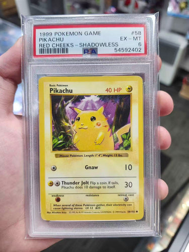 Pikachu Red Cheeks Shadowless Unlimited PSA 6