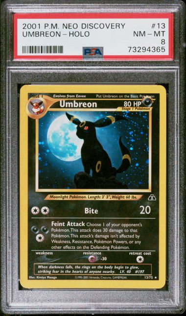 Umbreon Neo Discovery Holo Unlimited PSA 8