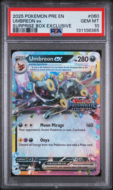 Umbreon Ex 060/131 Surprise Box Exclusive PSA 10
