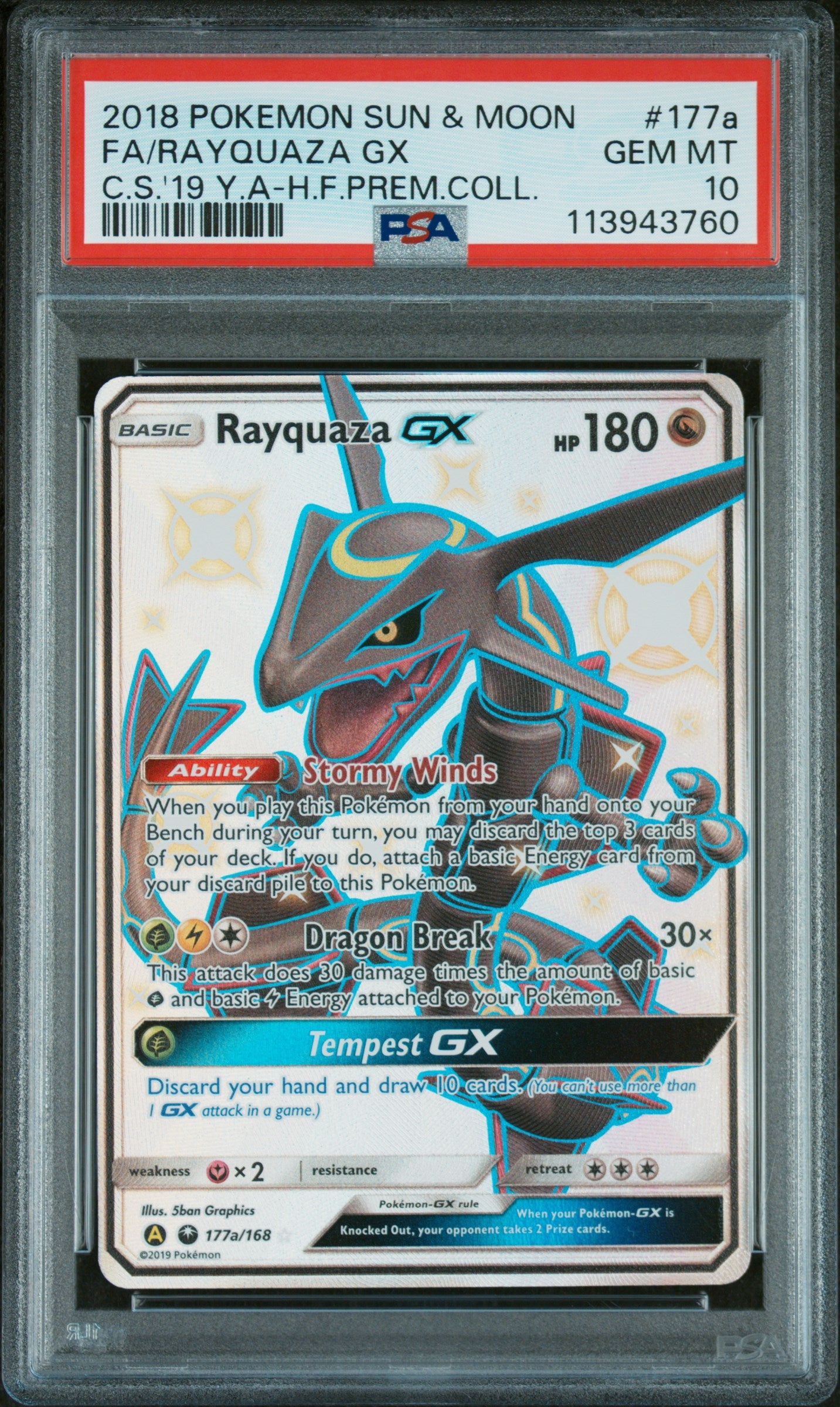 Rayquaza GX Shiny Full Art Promo #117a PSA 10
