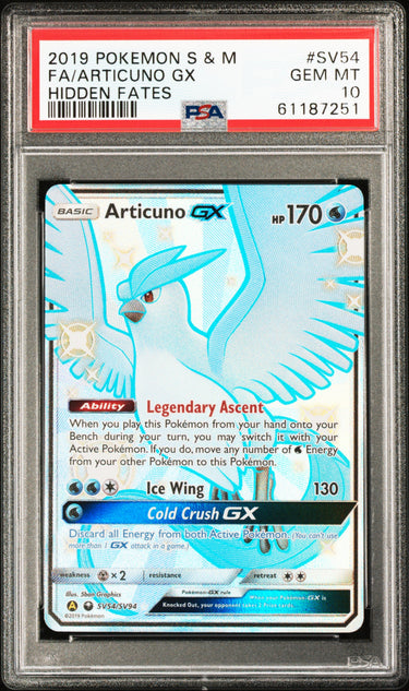 Articuno GX - Hidden Fates SV54 - PSA 10