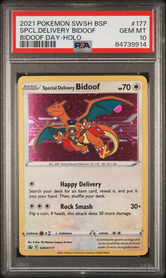 Special Delivery Bidoof #177 Holo PSA 10