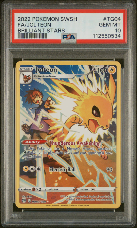 Jolteon Full Art TG04 PSA 10
