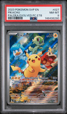 Pikachu Paldea Evolved PC ETB Promo #027 PSA 8