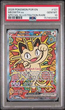 Meowth ex Special Illustration Rare #121 PSA 10