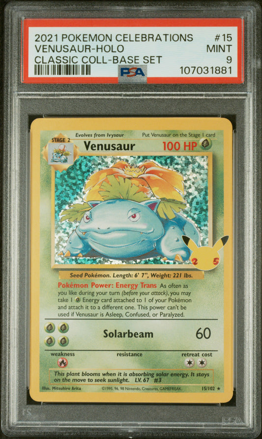 Venusaur Celebrations Holo PSA 9