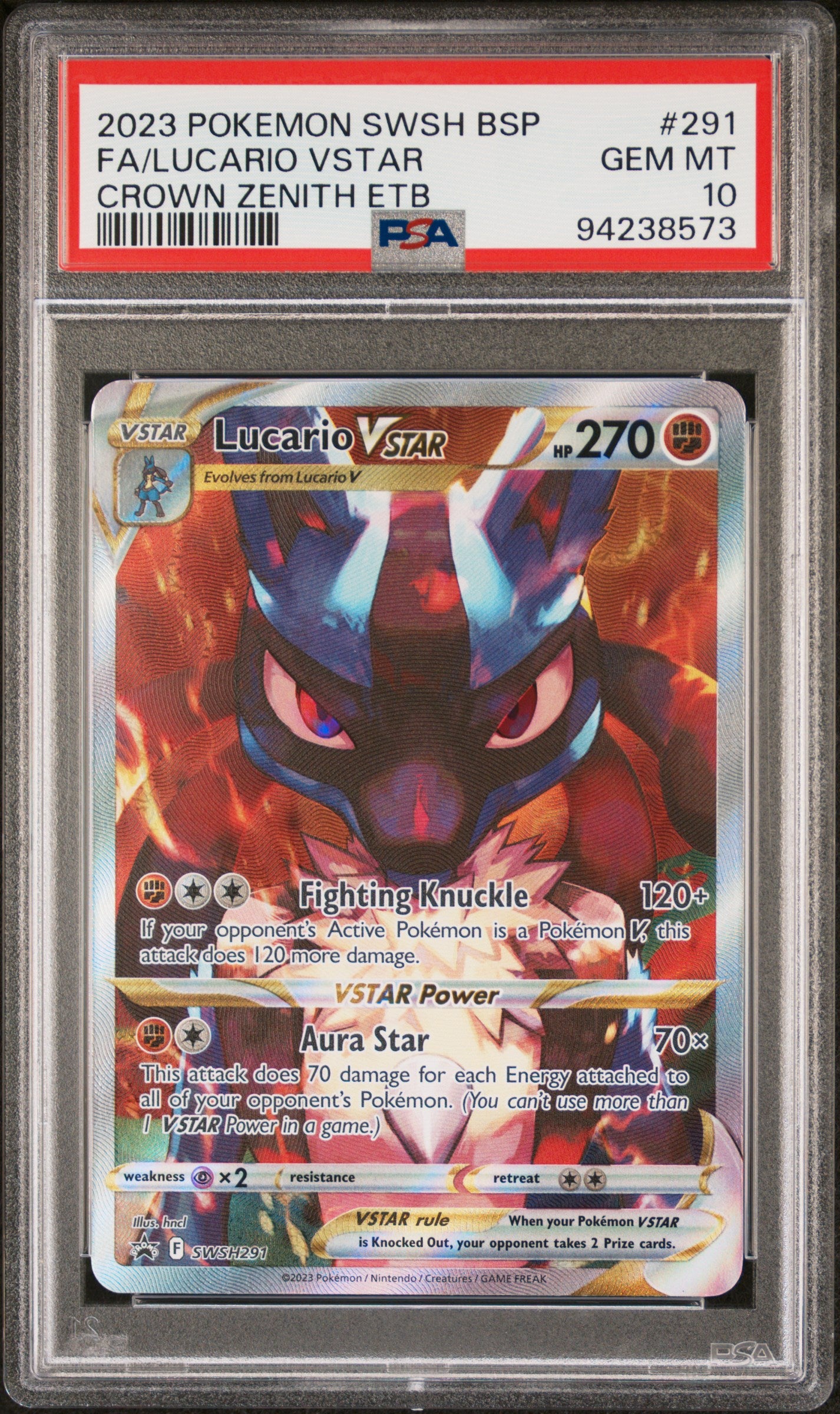 LUCARIO VSTAR PSA 10 Crown Zenith