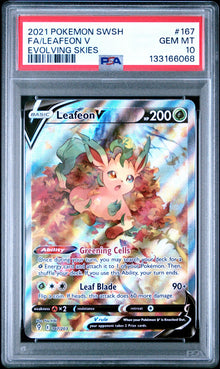 Leafeon V Evolving Skies Alternate Art #167 PSA 10