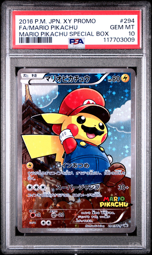 Mario Pikachu Full Art XY Promo #294 PSA 10