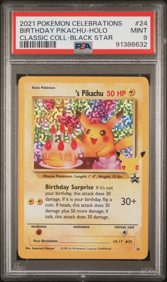 Birthday Pikachu Classic Collection Holo PSA 9
