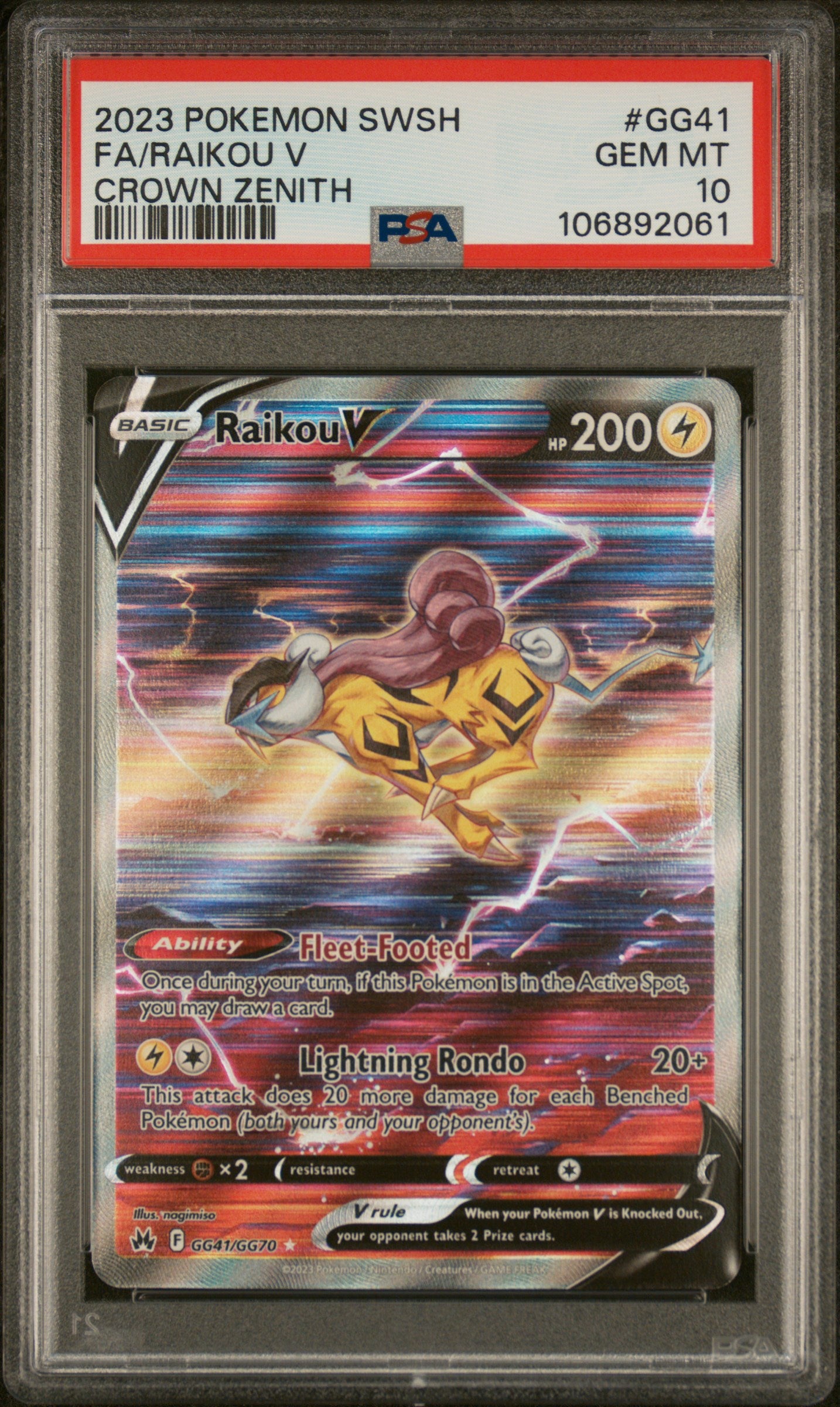 Raikou Special Illustration Rare #GG41 PSA 10