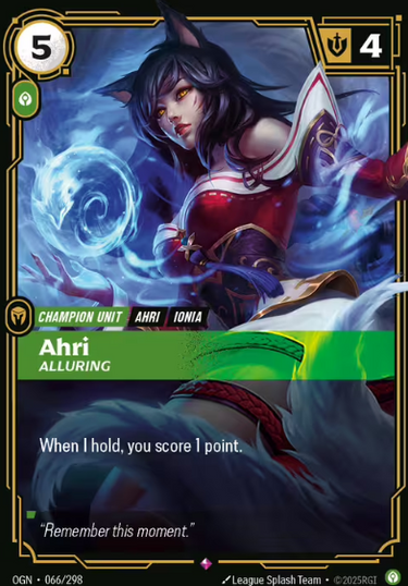 Ahri - Alluring 66/298 Holo-Foil Launch Exclusive Gen Con Promo