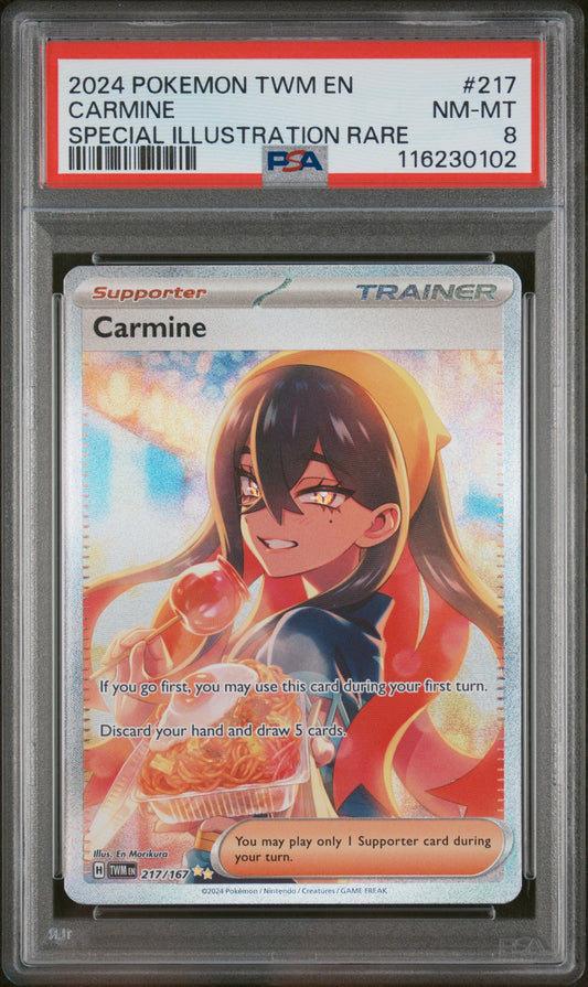 Carmine Special Illustration Rare #217 PSA 8